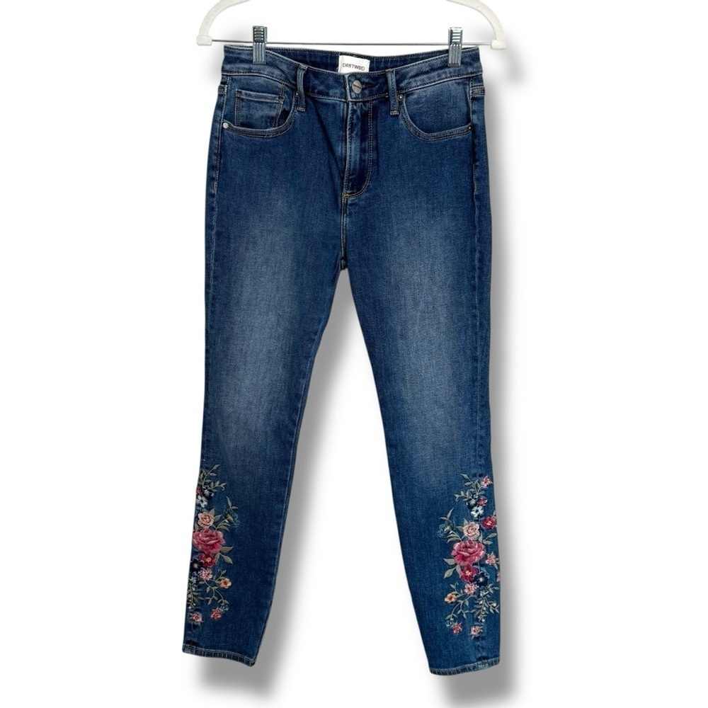 Driftwood Jackie Embroidered Floral Skinny Jeans Size 27